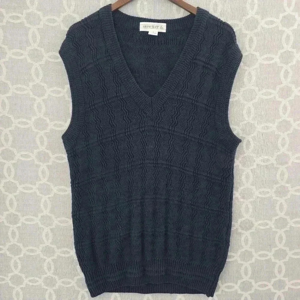 Vintage Grand Slam V neck Knit Sweater Vest Men's M